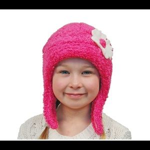 NEW Puffin Gear Pink Chenille Winter Hat Baby Girl Size 0-6 M